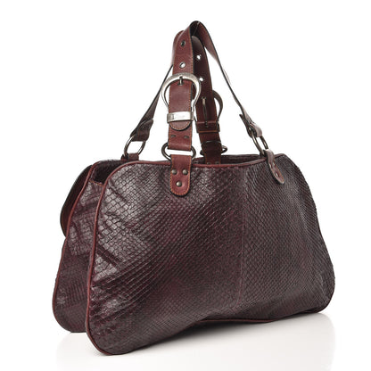 Christian Dior Python Calfskin Large Gaucho Red 3 of 7