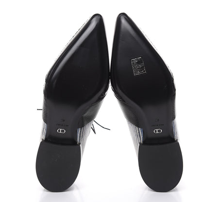 Christian Dior Crocodile Lizard Calfskin Embossed Nomade Pointed Ankle Boots 40 Black Blue 5 of 8
