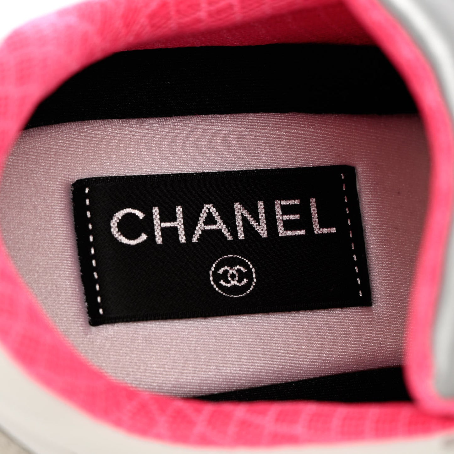 Calfskin Fabric Sneakers 39 White Silver Fluo Pink