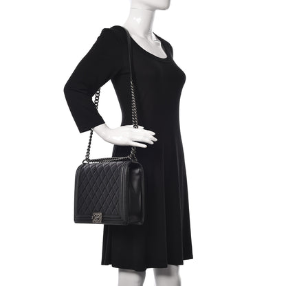 Chanel Lambskin Quilted Large Boy Flap Dark Grey 2 of 14