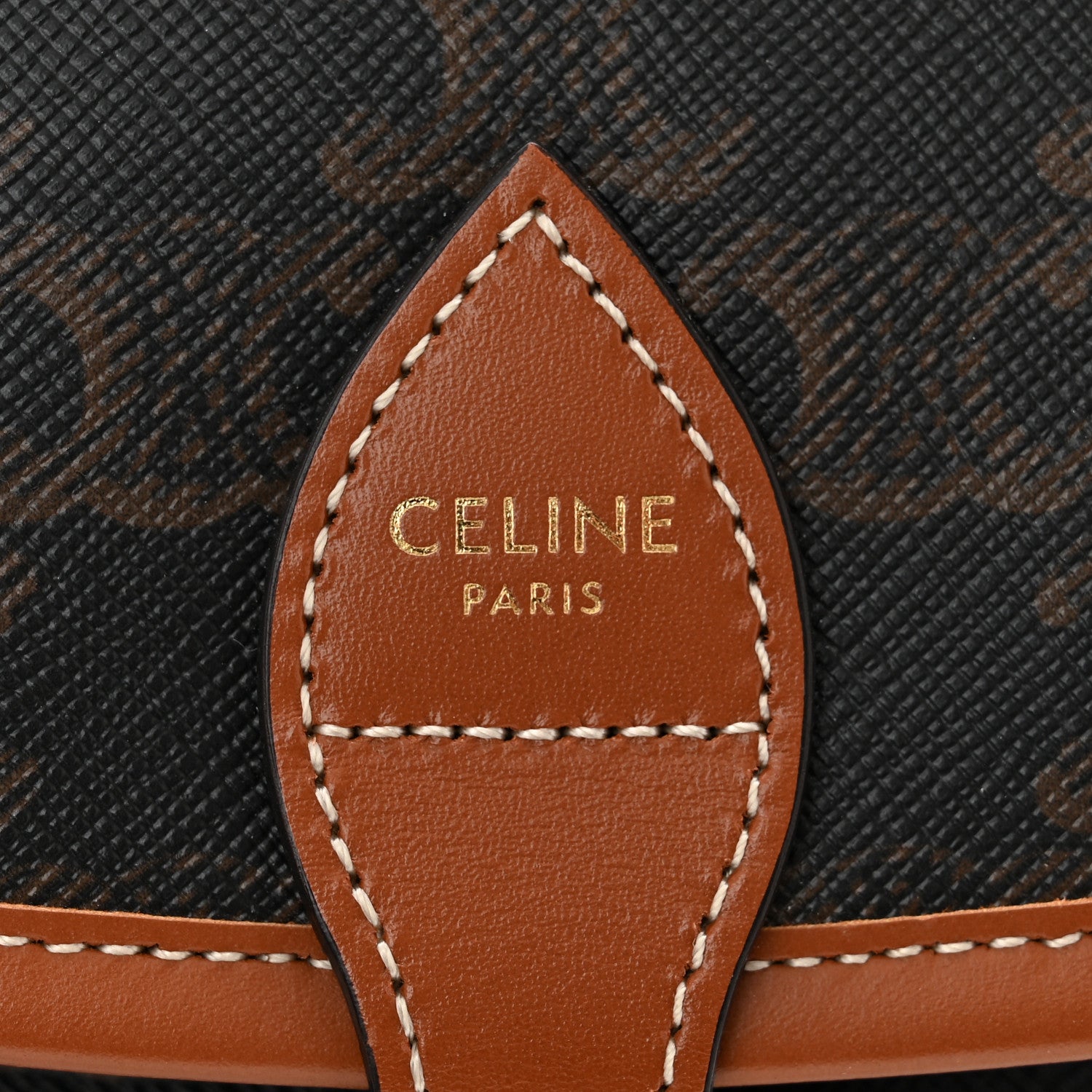 Celine Triomphe Canvas Medium Folco Bag Tan 5 of 9