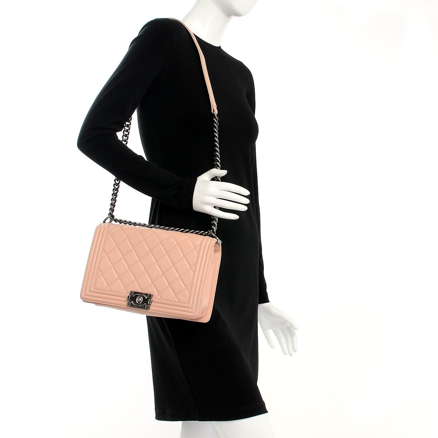 Chanel Calfskin Quilted New Medium Boy Flap Light Pink 2 of 7