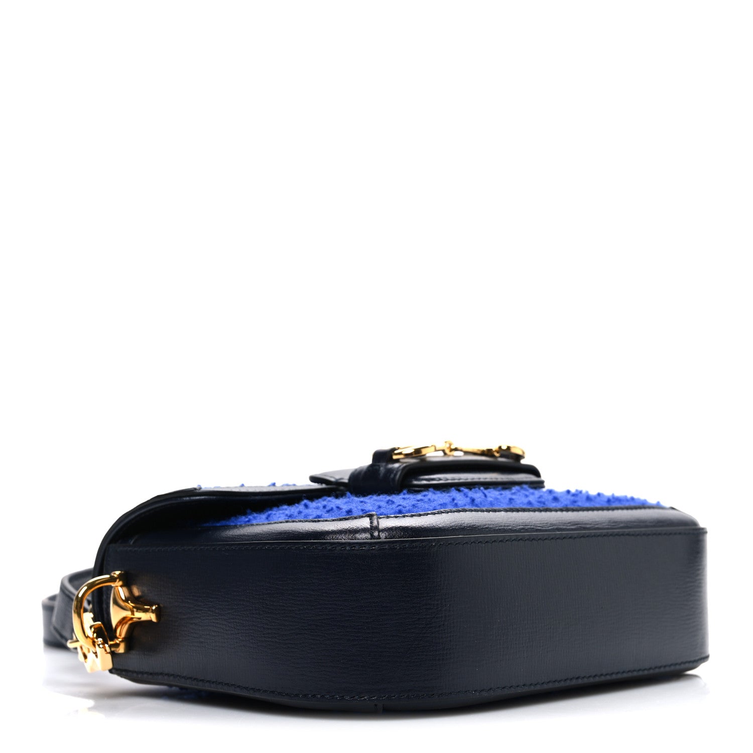 Gucci Casy Wool Azalea Calfskin Mini Horsebit 1955 Shoulder Bag Blue China 4 of 10
