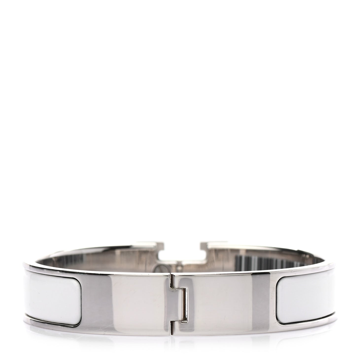 Enamel Narrow Clic Clac H Bracelet PM White