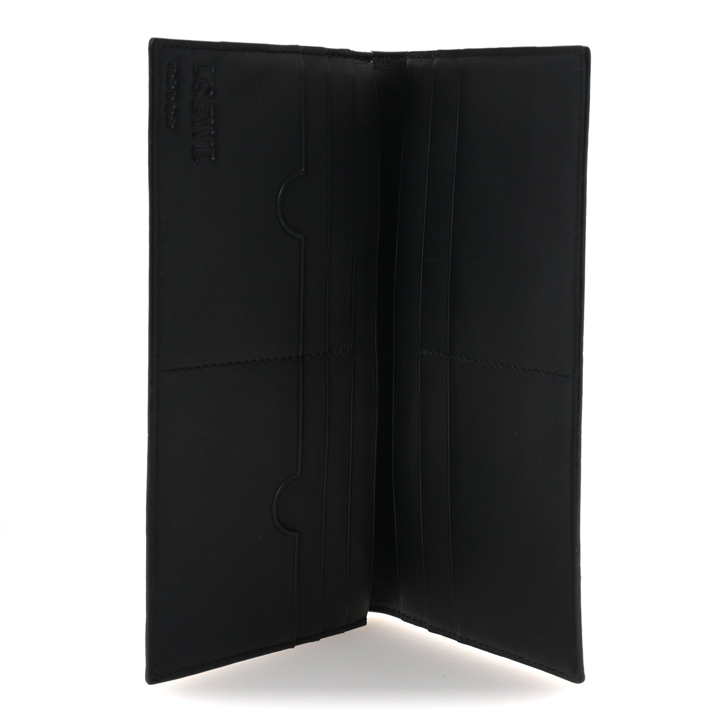 Textured Calfskin Long Horizontal Wallet Black