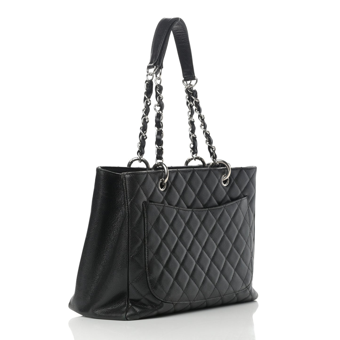 Caviar Quilted Grand Shopping Tote GST Black