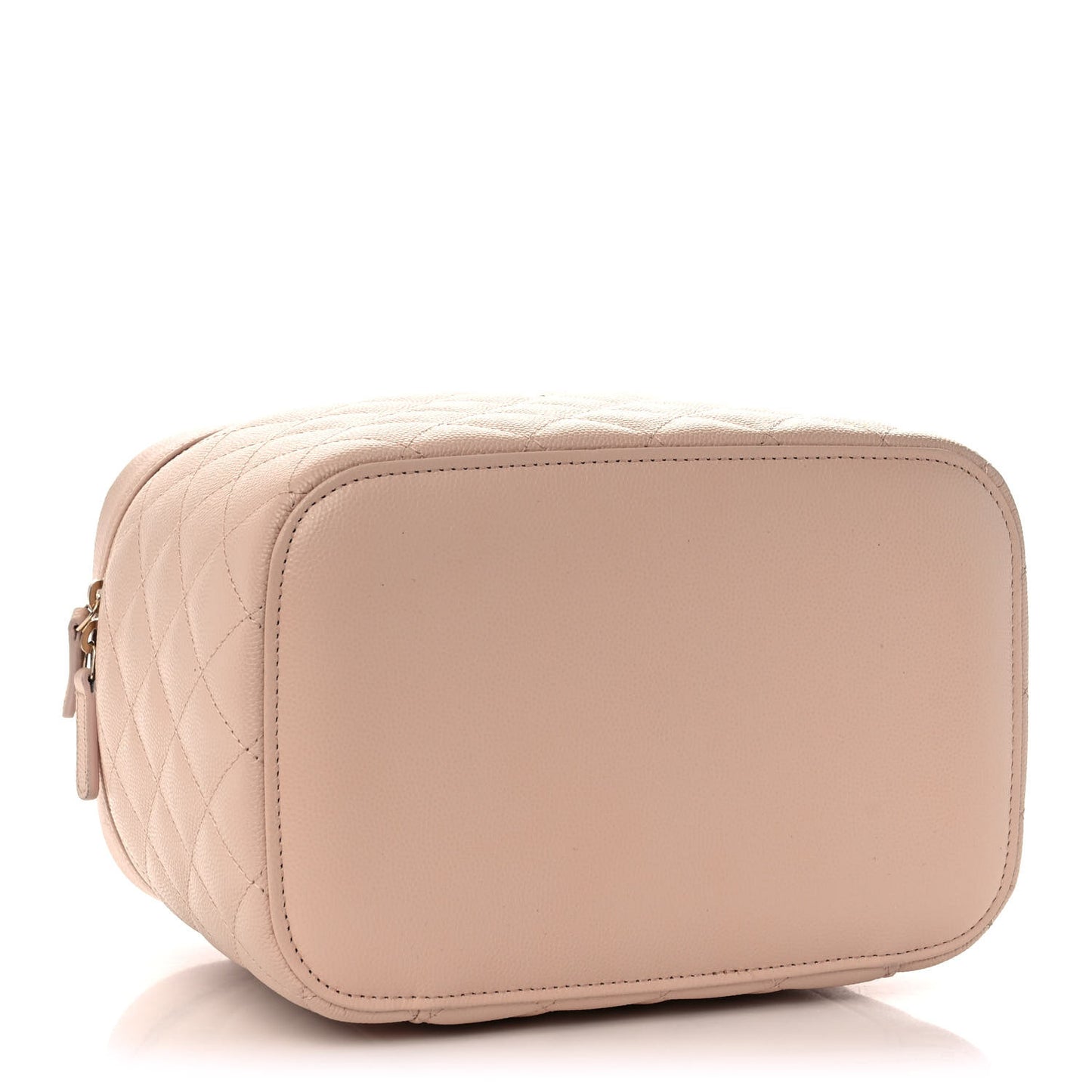 Caviar Quilted Large Vanity Pouch Light Beige