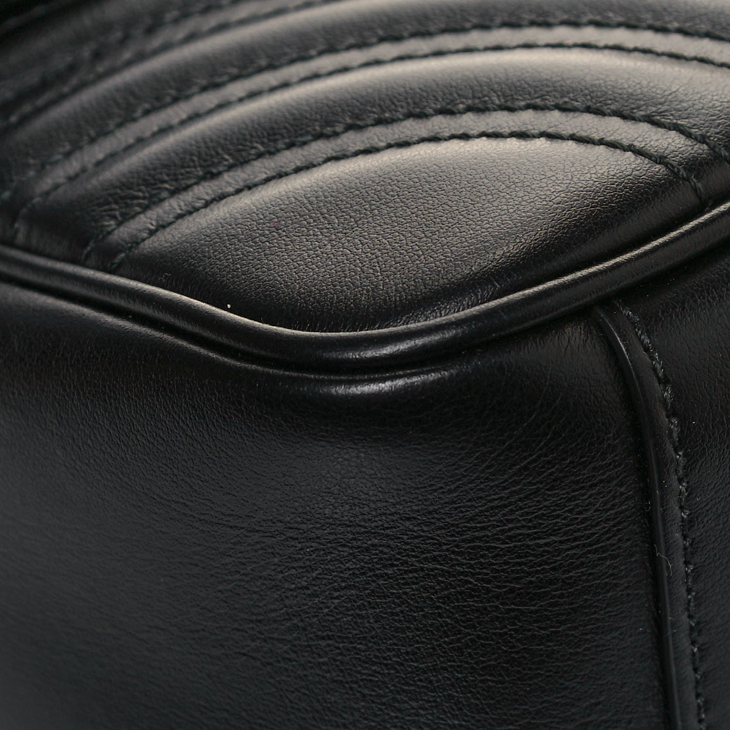 Gucci Calfskin Matelasse Small GG Marmont Shoulder Bag Black 9 of 13