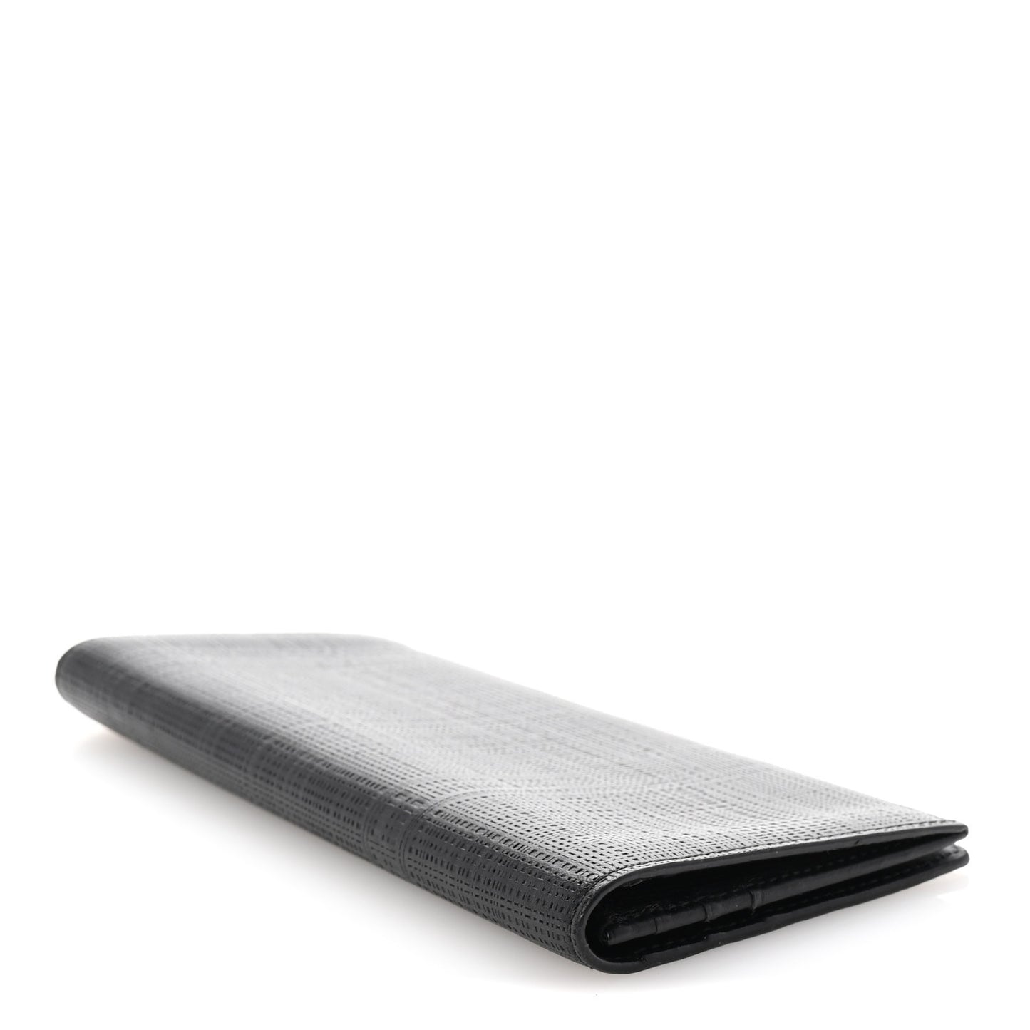 Textured Calfskin Long Horizontal Wallet Black