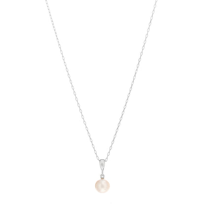 Mikimoto 18K White Gold Akoya Pearl 7.5mm Pendant Necklace 1 of 3