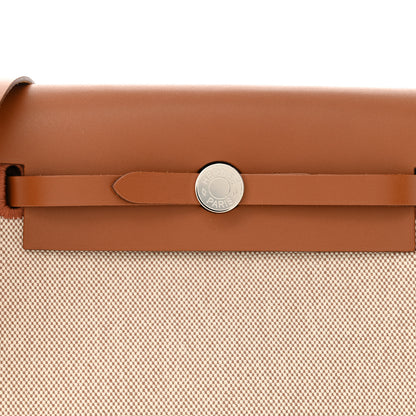 Hermes Military Toile Vache Hunter Herbag Zip Retourne 20 Ecru Beige Fauve 8 of 11