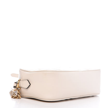 Gucci Calfskin Matelasse Small GG Marmont Chain Shoulder Bag White 4 of 12