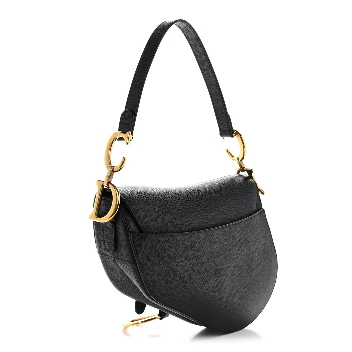 Christian Dior Grained Calfskin Saddle Bag Black 3 of 10