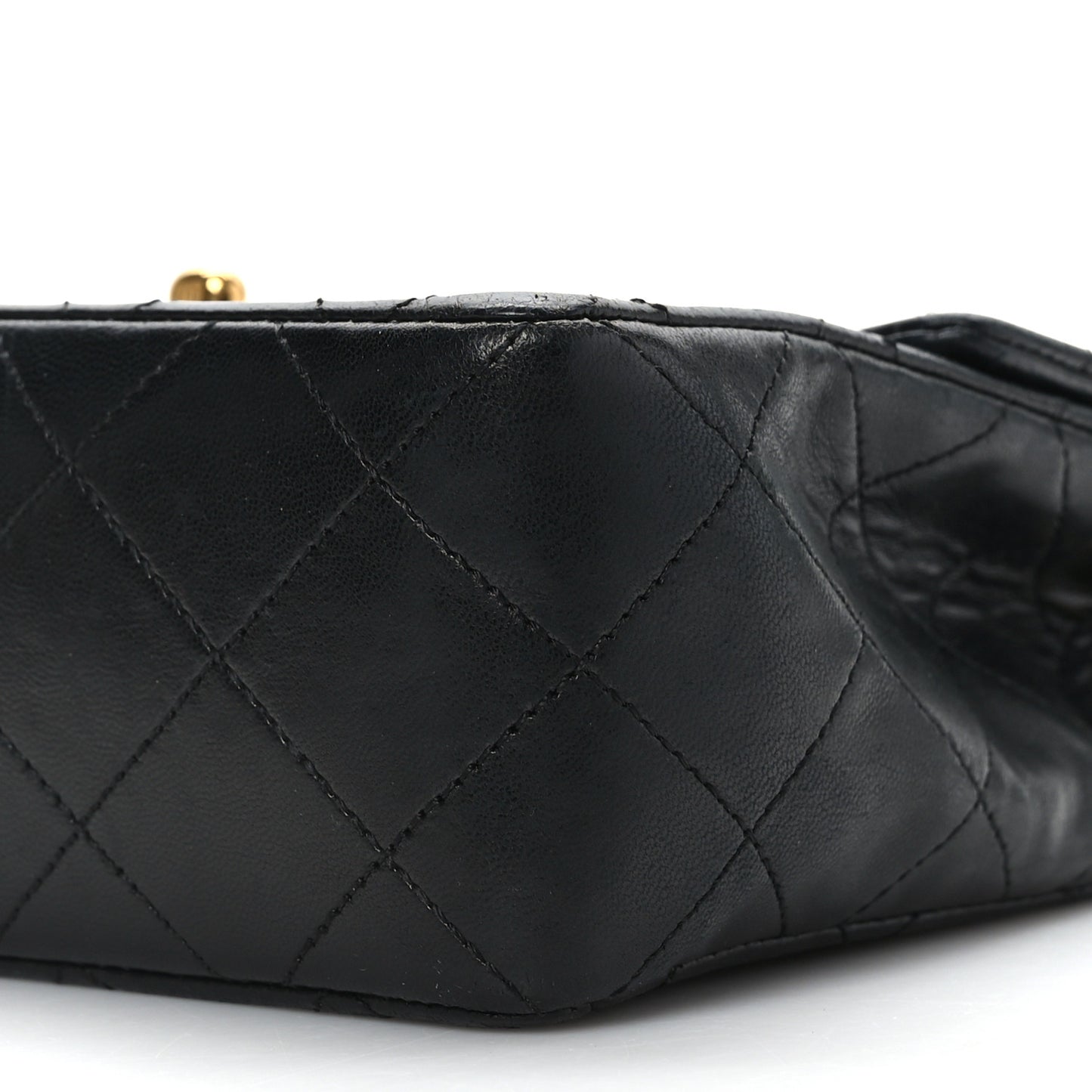 Lambskin Quilted Mini Square Flap Black