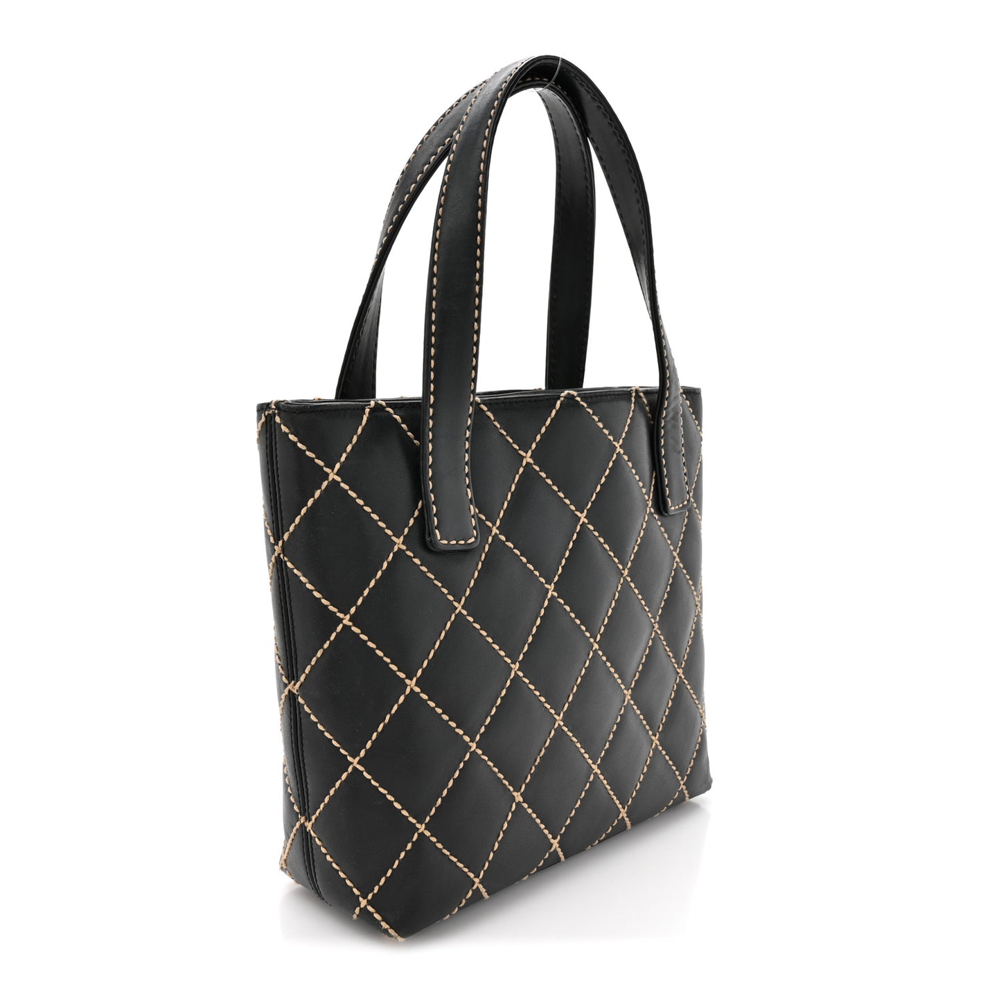 Calfskin Wild Stitch Tote Black