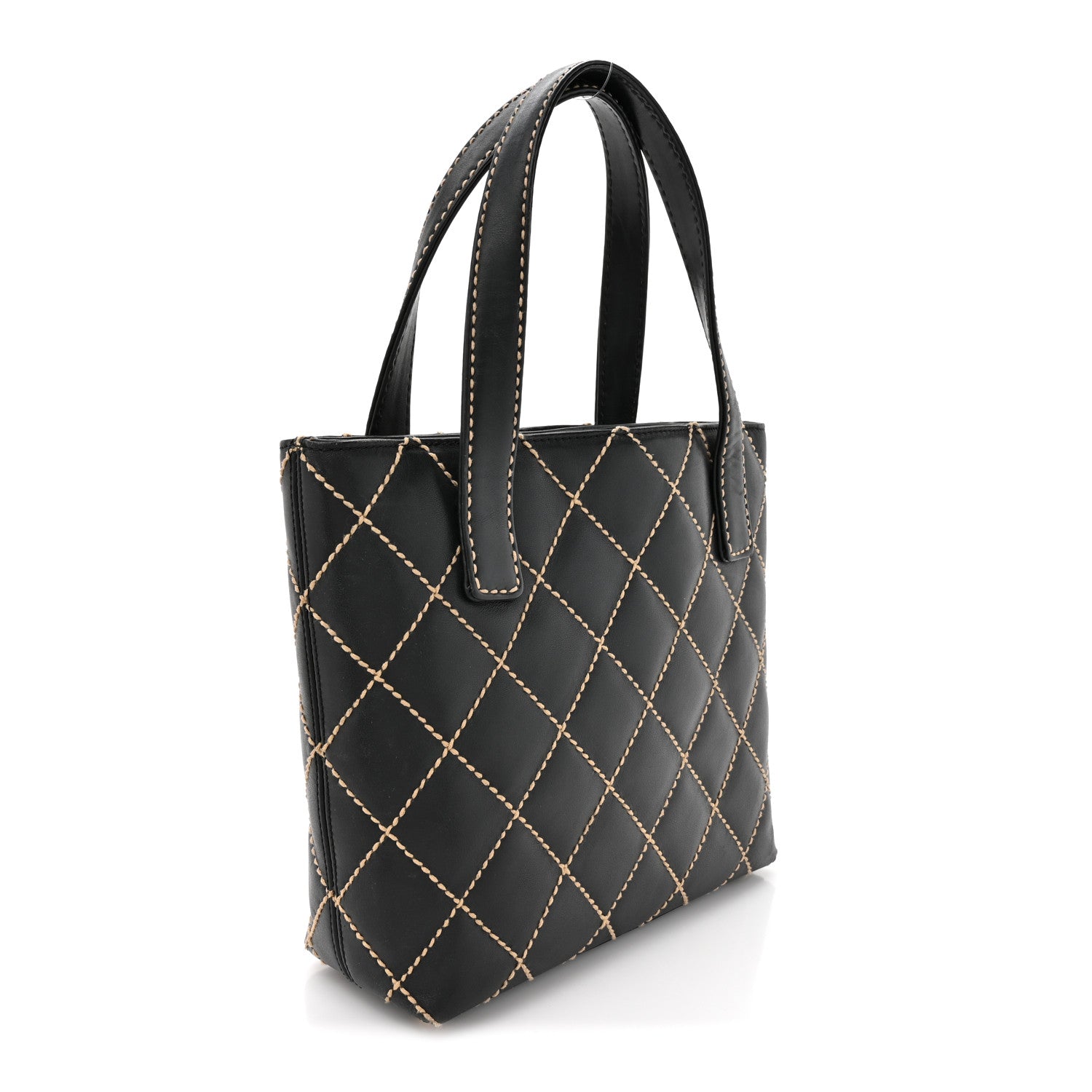 Chanel Calfskin Wild Stitch Tote Black 3 of 14