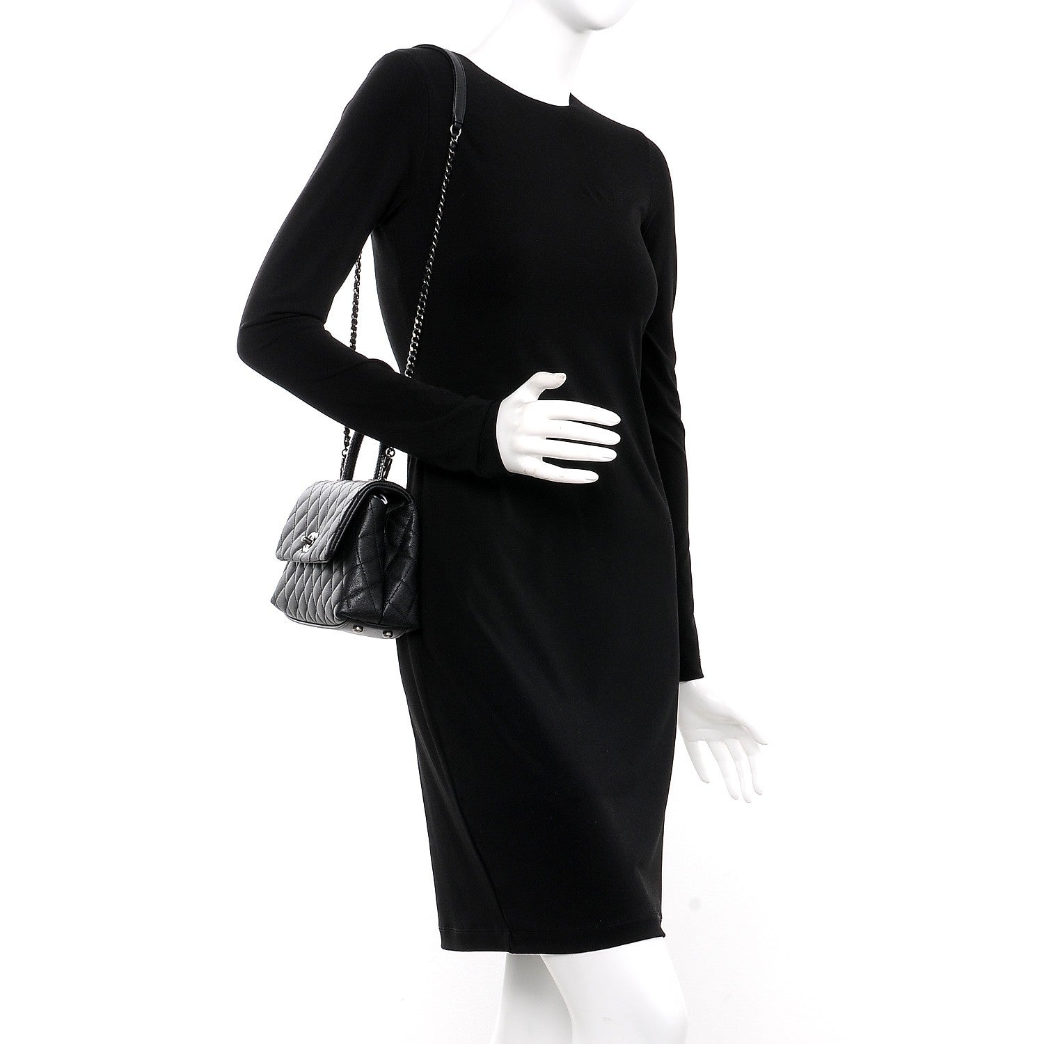Chanel Caviar Lizard Quilted Mini Coco Handle Flap Black 2 of 7