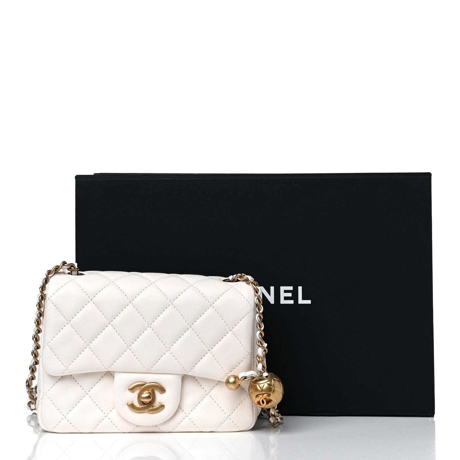 Chanel Lambskin Quilted Mini Pearl Crush Flap White 10 of 10