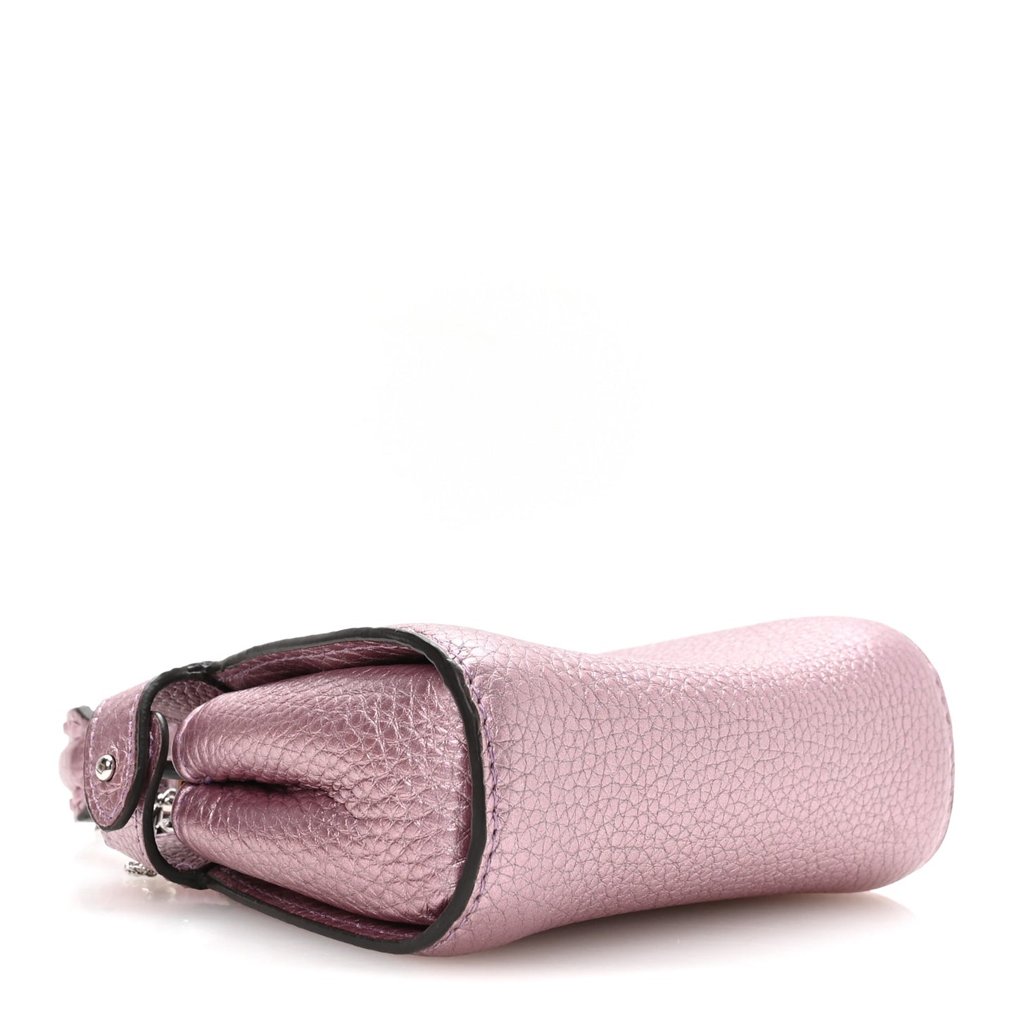Metallic Cuoio Romano Selleria Nano Peekaboo Satchel Purple