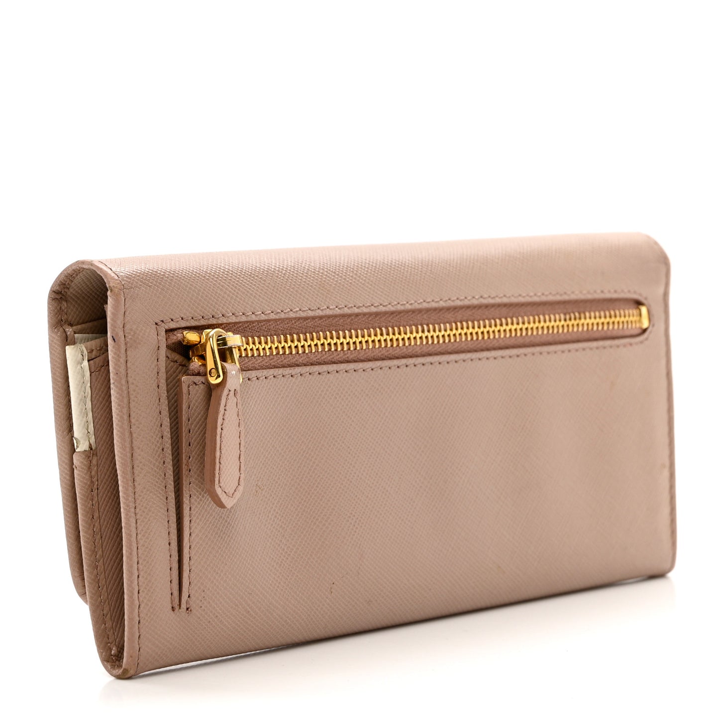 Saffiano Metal Continental Flap Wallet Cammeo