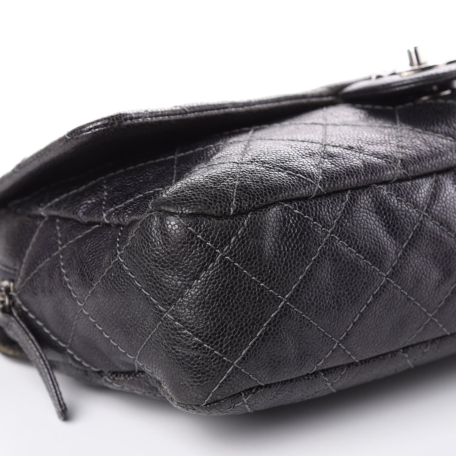 Chanel Iridescent Caviar Quilted Large Chic Flap Dark Grey 11 of 19