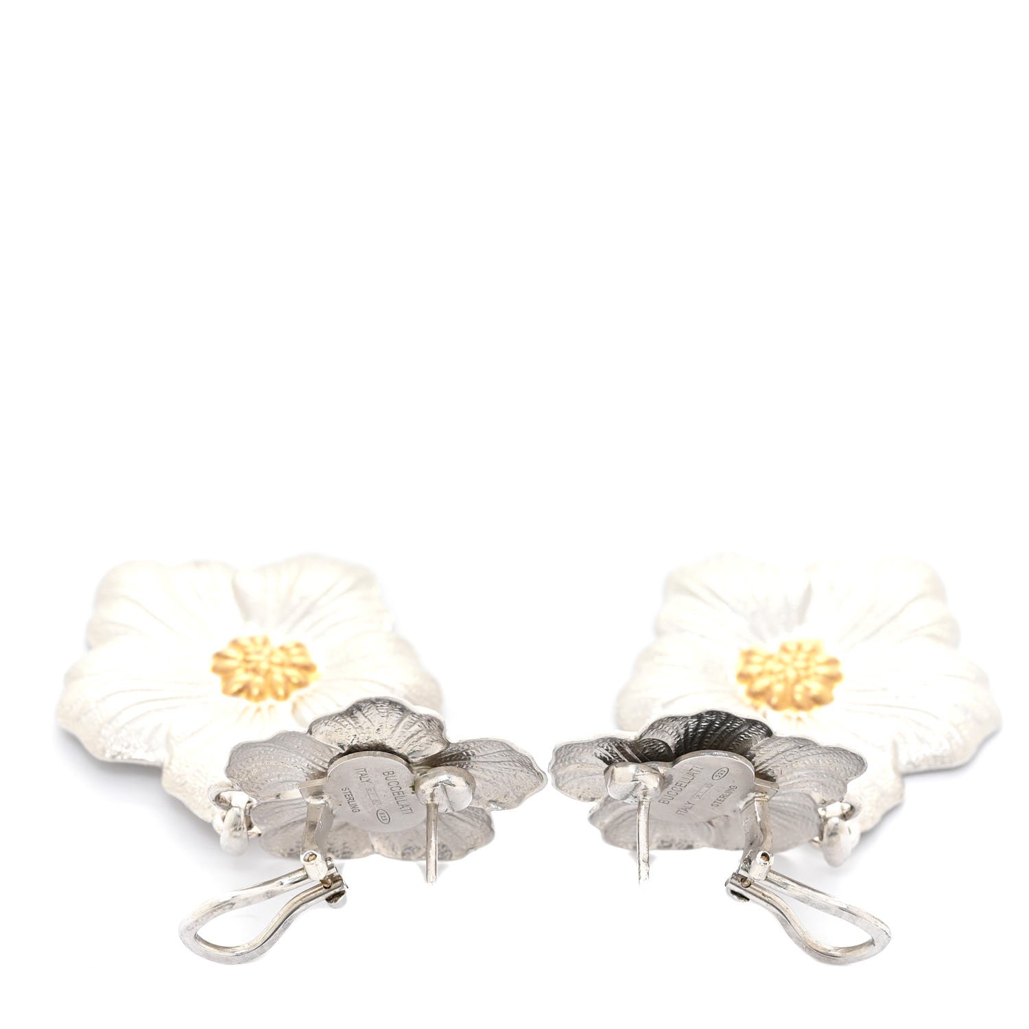 Buccellati Sterling Silver Vermeil Blossoms Gardenia Drop Earrings 3 of 7