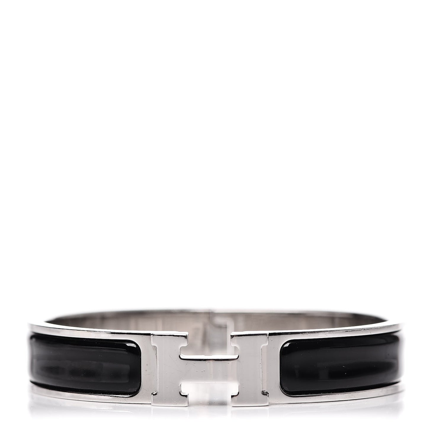 Enamel Narrow Clic Clac H Bracelet GM Black