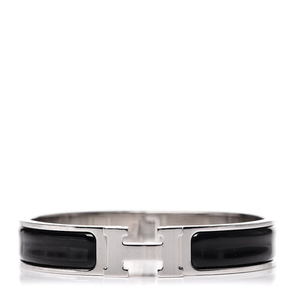 Hermes Enamel Narrow Clic Clac H Bracelet GM Black 1 of 5