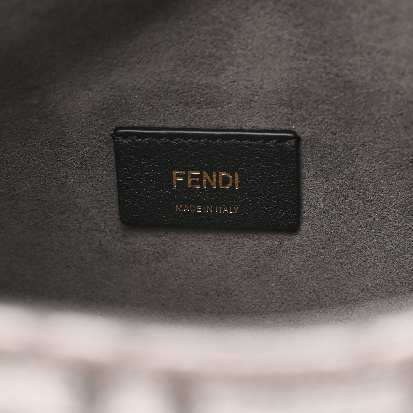 Chenille Vitello Seta Plexiglass FF Fendi O'Lock Zipper Anthracite Asfalto