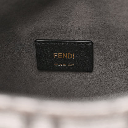Fendi Chenille Vitello Seta Plexiglass FF Fendi O'Lock Zipper Anthracite Asfalto 6 of 11