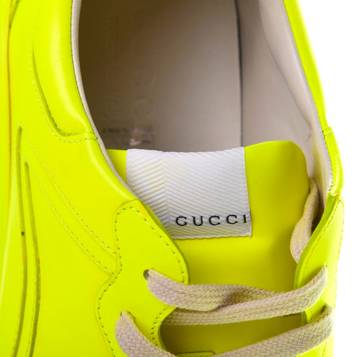 Gucci Calfskin Mens Rhyton Sneakers 10 Yellow Fluo 8 of 10