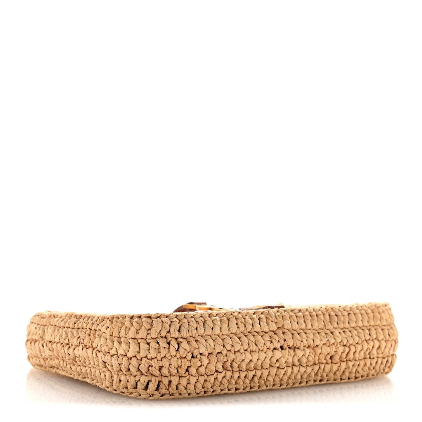 Raffia Calfskin Le 5 A 7 Mini Hobo Natural Brick