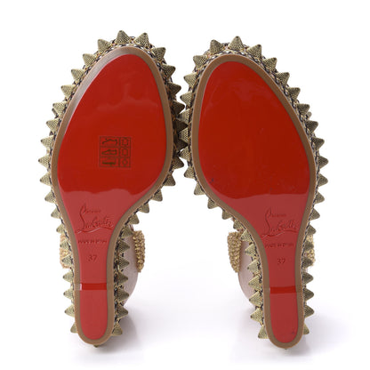 Christian Louboutin Calfskin Cordorella 110 Wedge Sandals 37 Version Cuoio 5 of 9