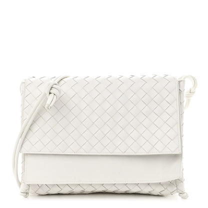 Bottega Veneta Nappa Intrecciato Medium Knot Flap Crossbody White 1 of 15