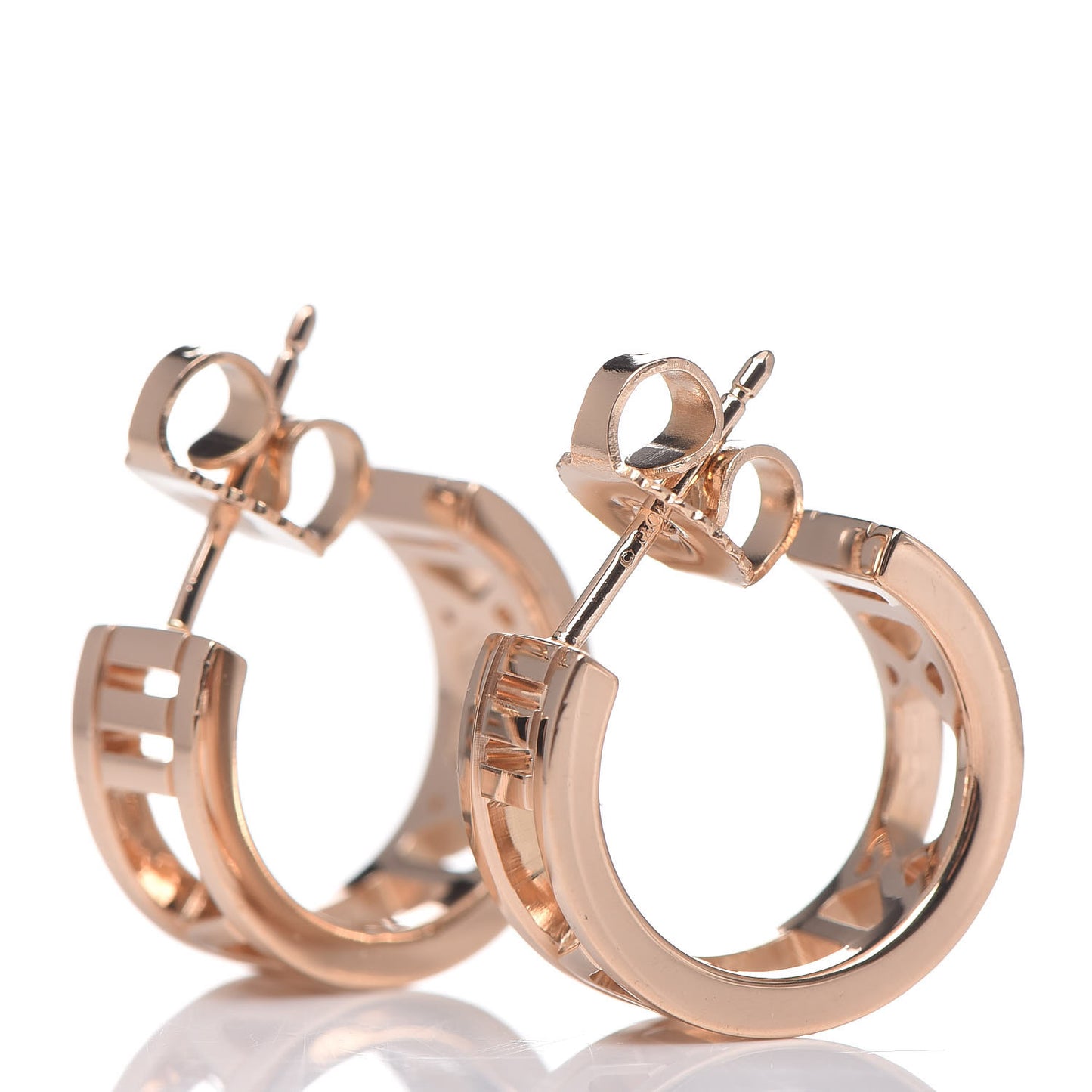 18K Rose Gold Mini Atlas Hoop Earrings