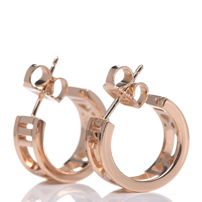 Tiffany 18K Rose Gold Mini Atlas Hoop Earrings 3 of 3