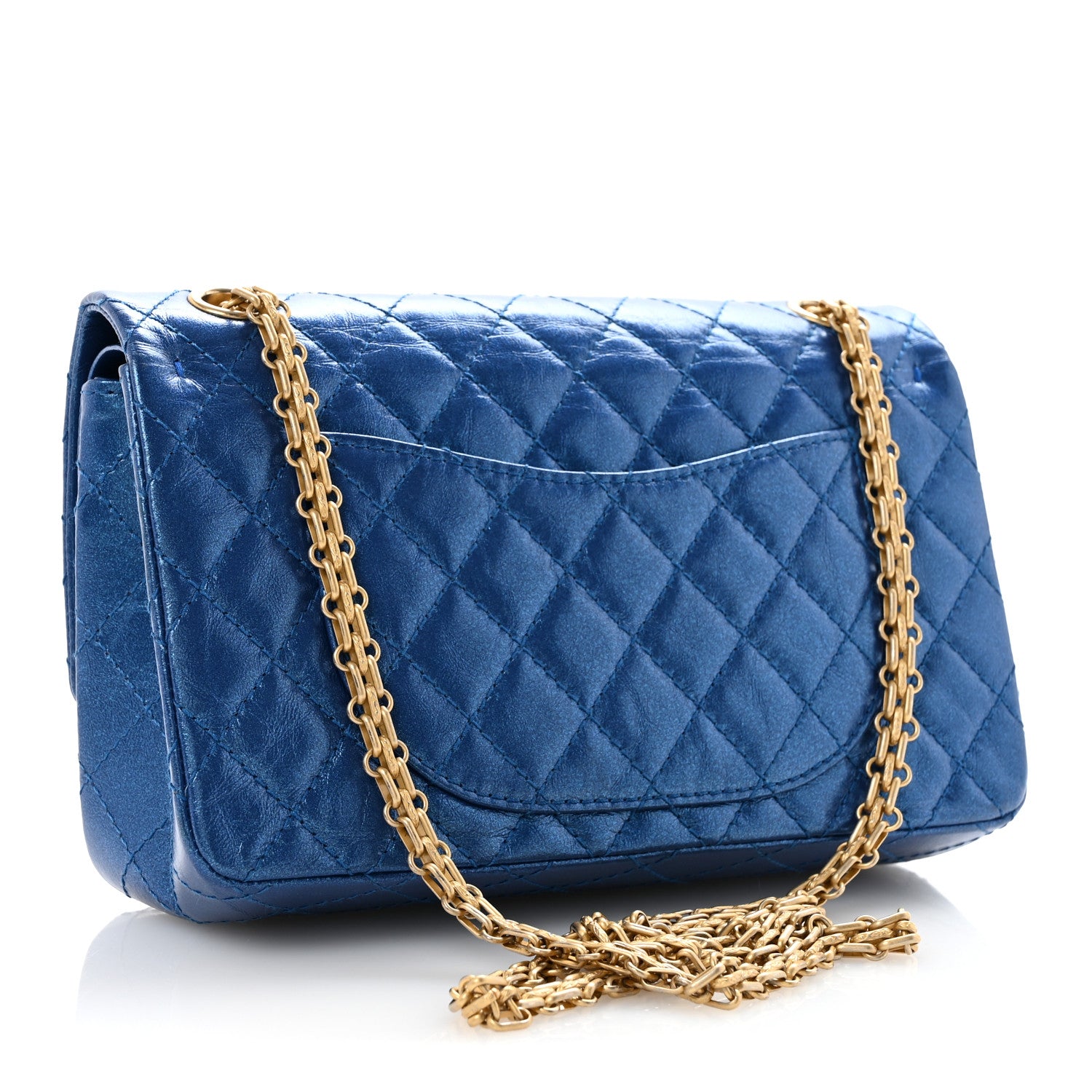 Chanel Metallic Calfskin Quilted 2.55 Reissue 225 Flap Blue 3 of 11
