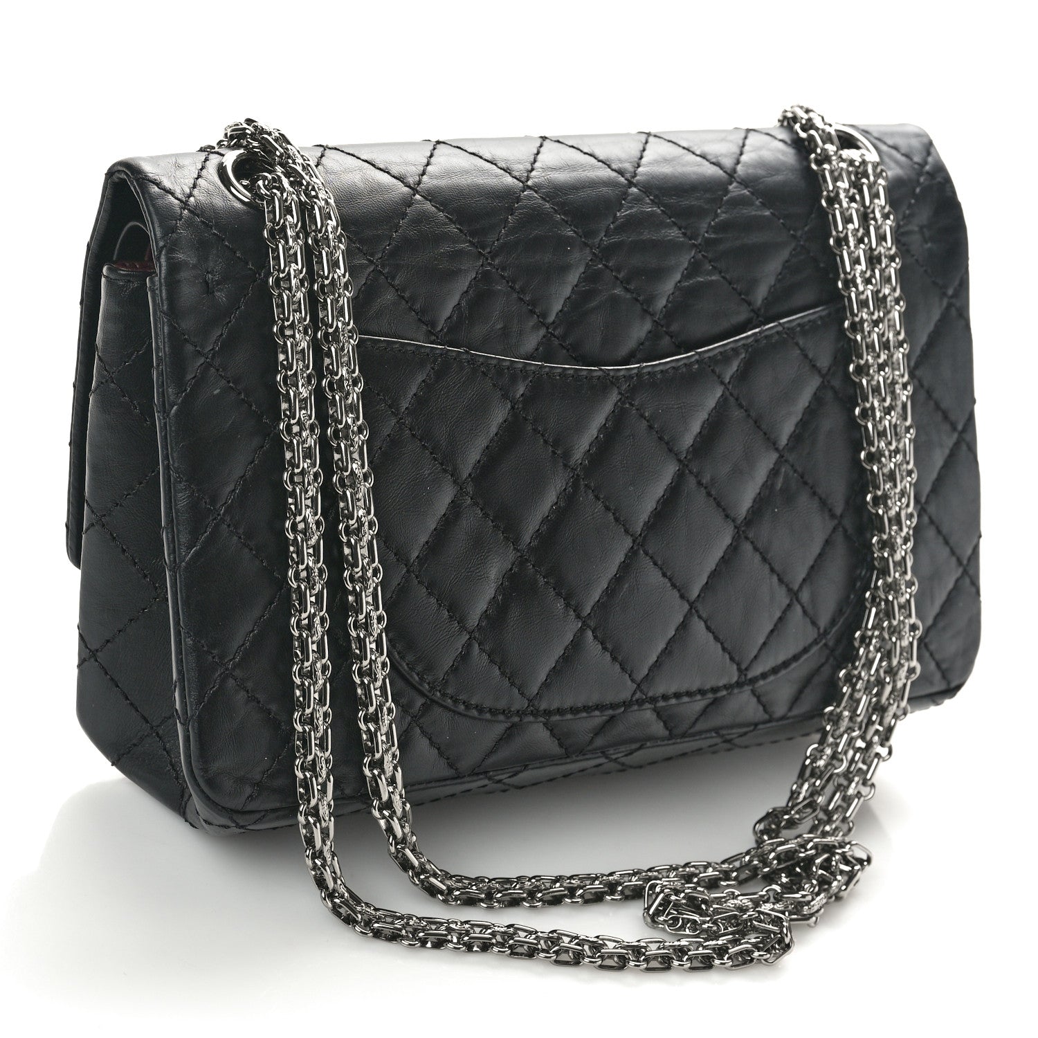 Chanel Aged Calfskin Space Charms 2.55 Reissue 225 Flap Black 3 of 10