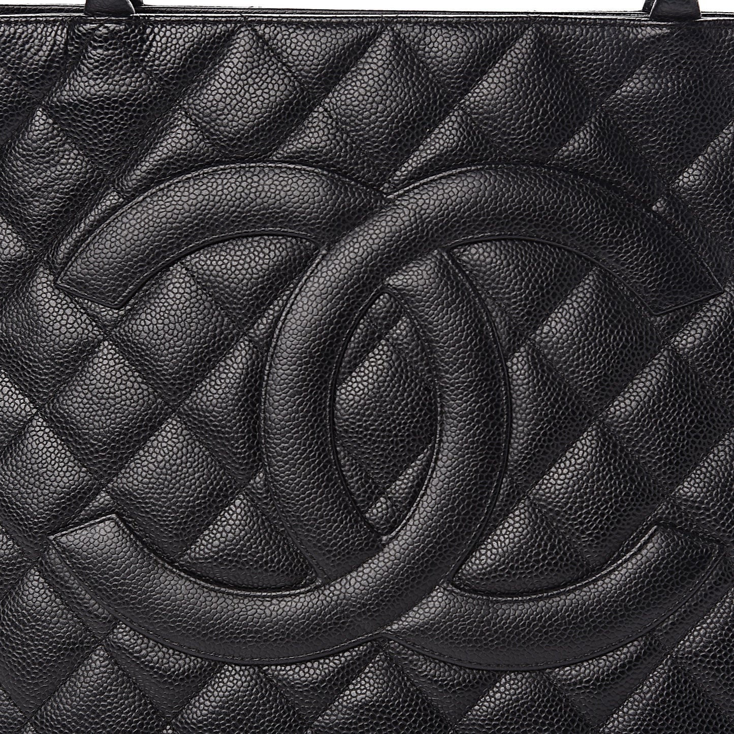 Caviar Quilted Medallion Tote Black