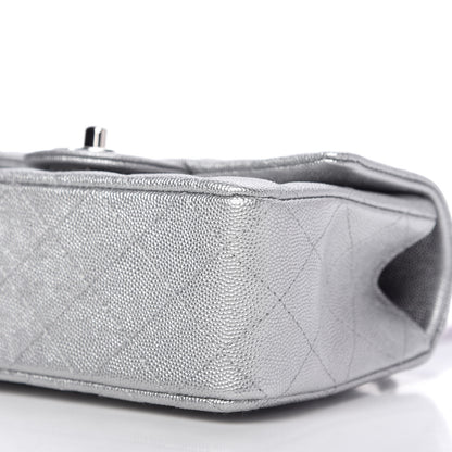 Chanel Metallic Caviar Quilted Mini Top Handle Rectangular Flap Silver 7 of 11
