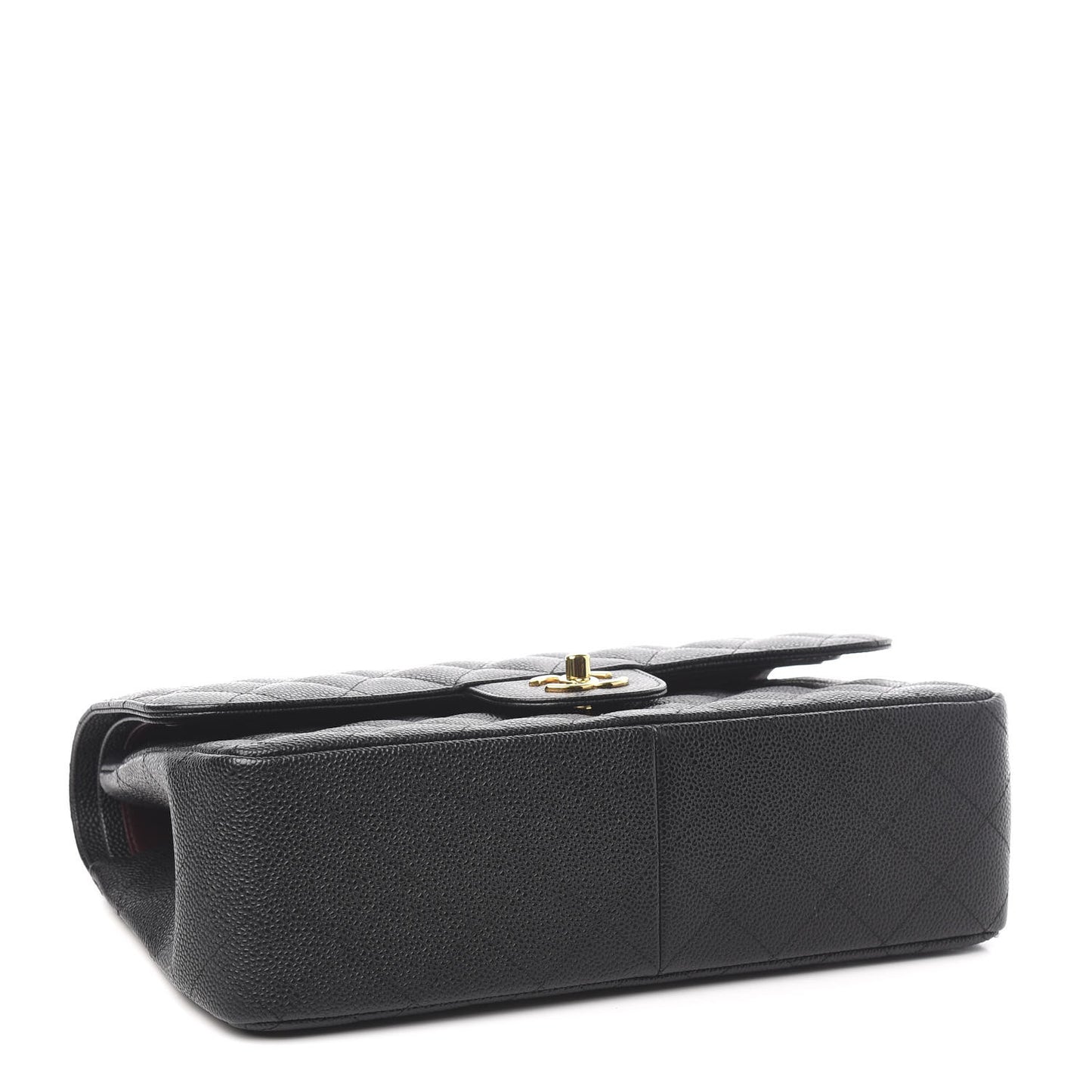 Caviar Quilted Jumbo Double Flap Black