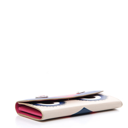 Fendi Vitello Elite Crystal Eye Monster Simply Continental Wallet Bellini Multicolor 3 of 7