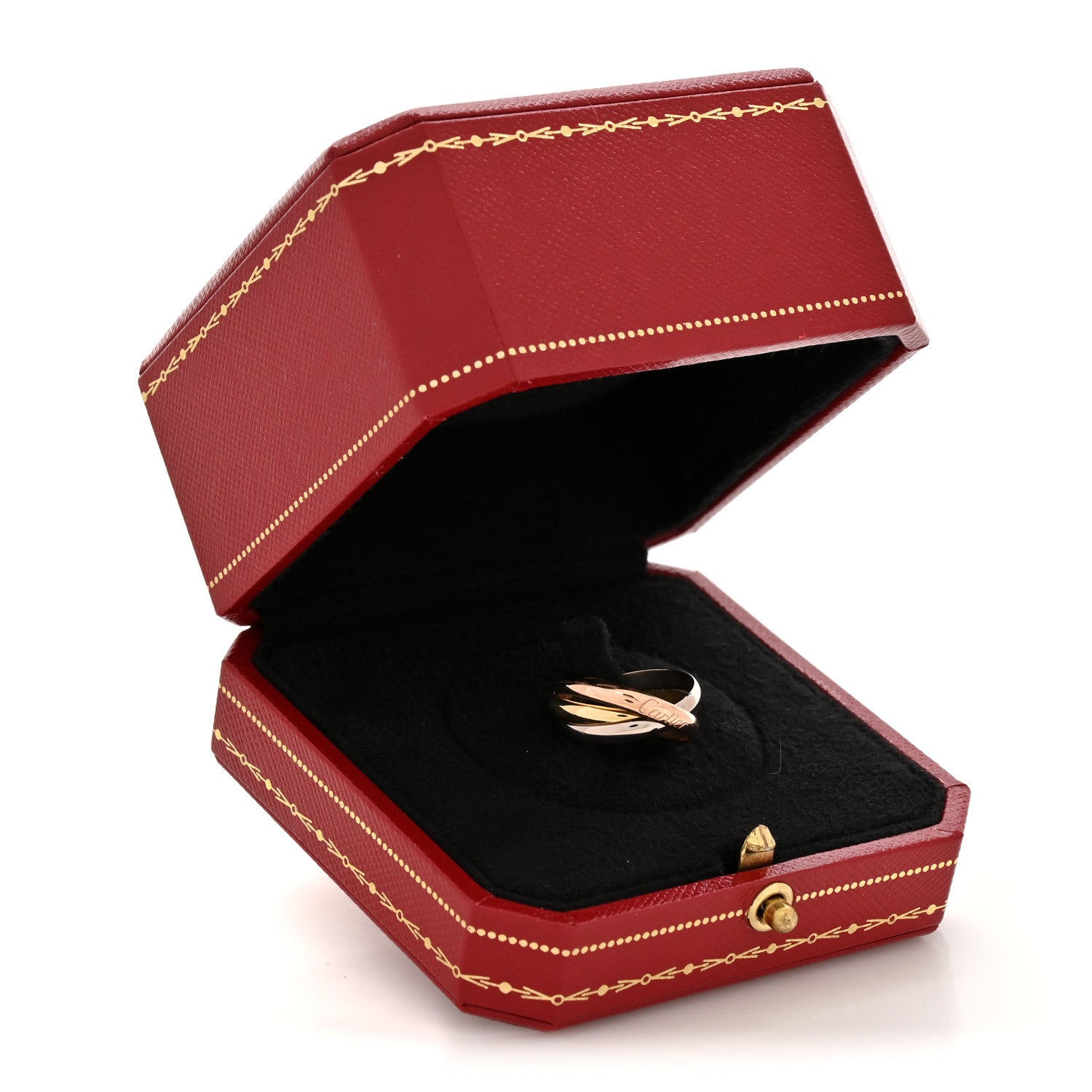 Cartier 18K Pink Yellow White Gold Small Trinity Ring 55 7.25 49/5 5 of 5
