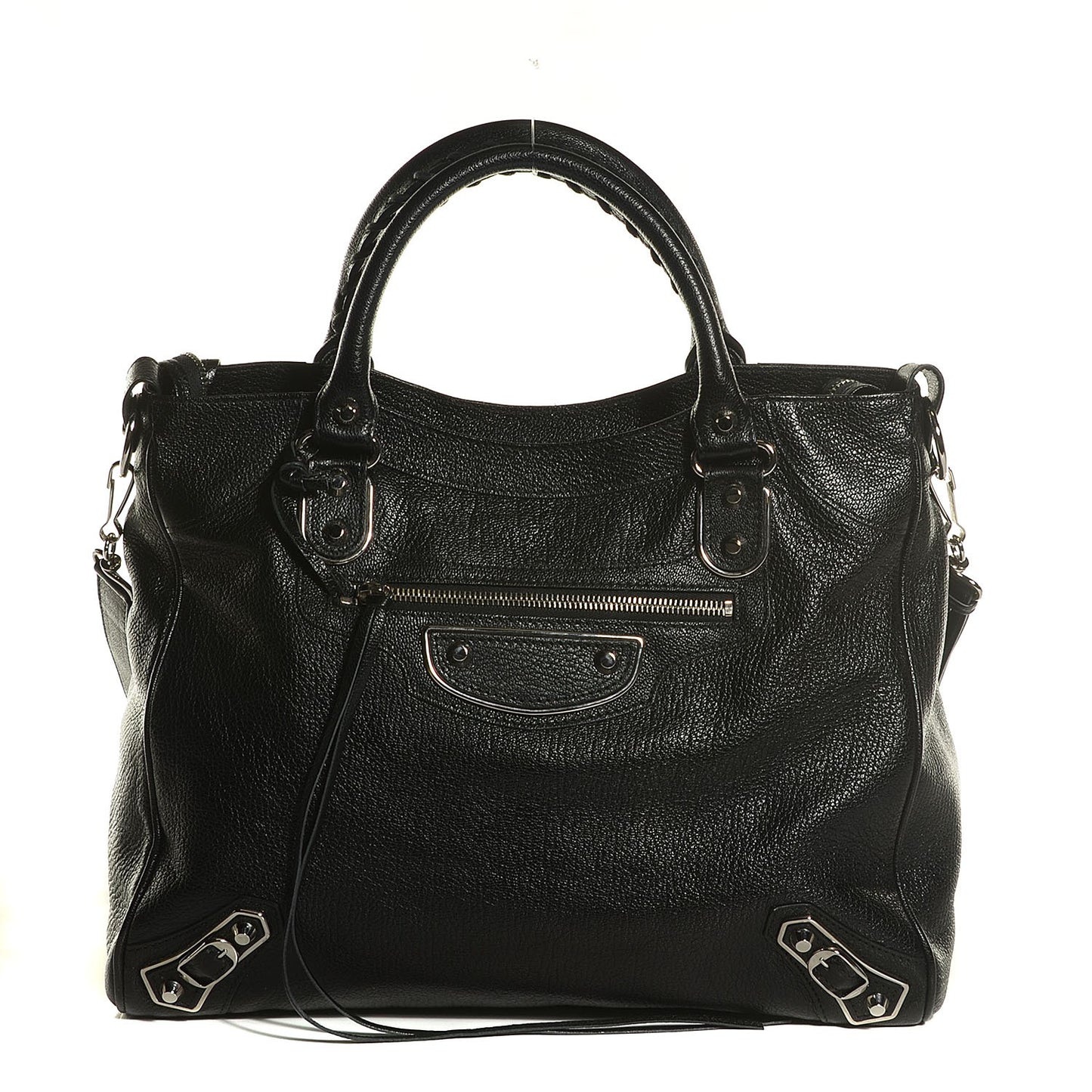 Chevre Silver Metallic Edge Hardware Velo Black