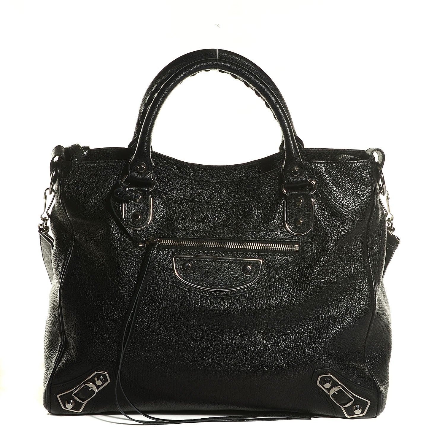 Balenciaga Chevre Silver Metallic Edge Hardware Velo Black 1 of 11