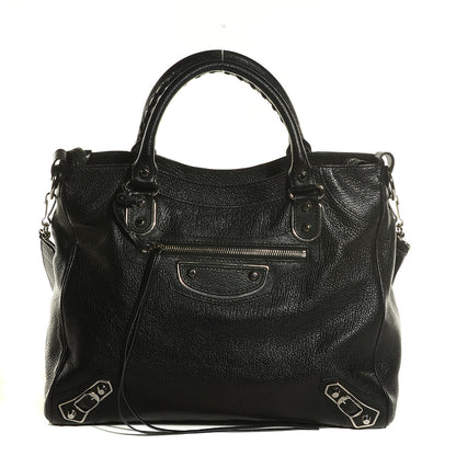 Balenciaga Chevre Silver Metallic Edge Hardware Velo Black 1 of 11