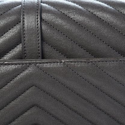 Saint Laurent Sheepskin Matelasse Chevron Monogram Large College Satchel Dark Anthracite 9 of 12