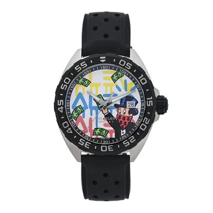 Tag Heuer Stainless Steel Rubber 41mm Formula 1 Monopoly Quartz Watch White WAZ1119 1 of 5