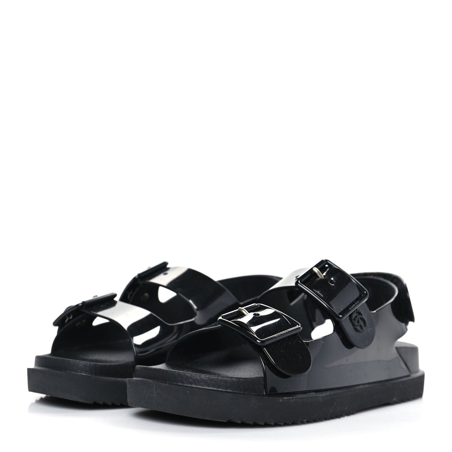 Rubber Mini Double G Womens Dad Sandals 36 Black