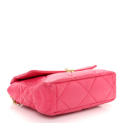 Chanel Goatskin Quilted Large Chanel 19 Flap Dark Pink 4 of 11